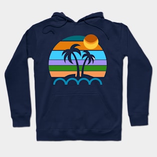 cool sunset view under coconut trees Hoodie